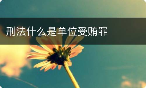 刑法什么是单位受贿罪