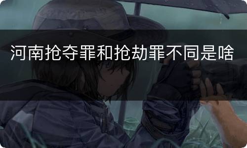 河南抢夺罪和抢劫罪不同是啥