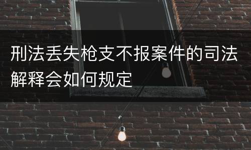 刑法丢失枪支不报案件的司法解释会如何规定