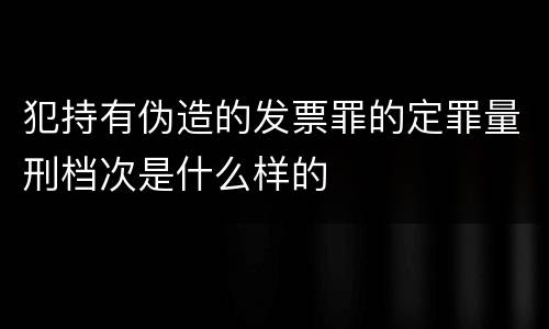 犯持有伪造的发票罪的定罪量刑档次是什么样的