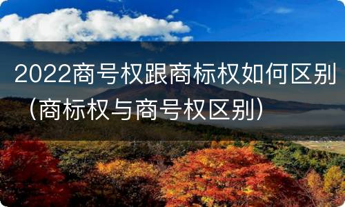 2022商号权跟商标权如何区别（商标权与商号权区别）