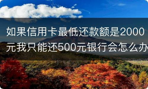 如果信用卡最低还款额是2000元我只能还500元银行会怎么办