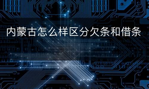 内蒙古怎么样区分欠条和借条