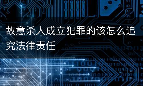 故意杀人成立犯罪的该怎么追究法律责任