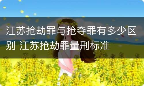 江苏抢劫罪与抢夺罪有多少区别 江苏抢劫罪量刑标准