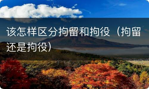 该怎样区分拘留和拘役（拘留还是拘役）