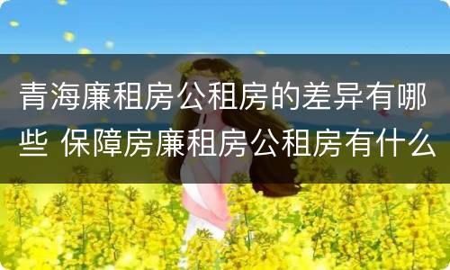 青海廉租房公租房的差异有哪些 保障房廉租房公租房有什么区别