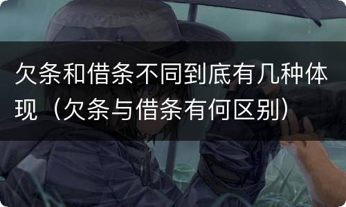 欠条和借条不同到底有几种体现（欠条与借条有何区别）