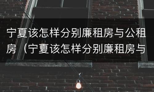 宁夏该怎样分别廉租房与公租房（宁夏该怎样分别廉租房与公租房呢）