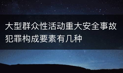 大型群众性活动重大安全事故犯罪构成要素有几种