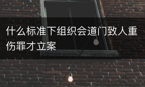 什么标准下组织会道门致人重伤罪才立案