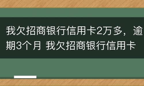 我欠招商银行信用卡2万多，逾期3个月 我欠招商银行信用卡2万多,逾期3个月怎么办