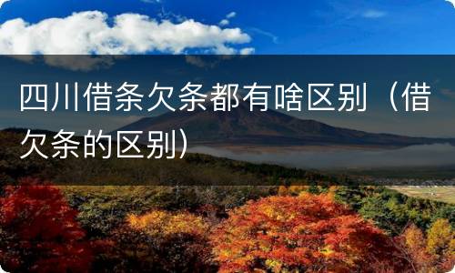 四川借条欠条都有啥区别（借欠条的区别）