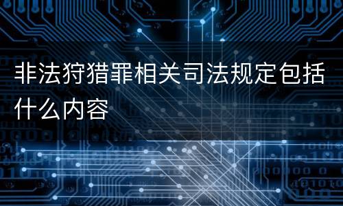 非法狩猎罪相关司法规定包括什么内容