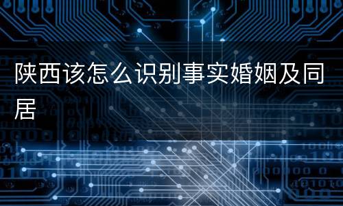 陕西该怎么识别事实婚姻及同居