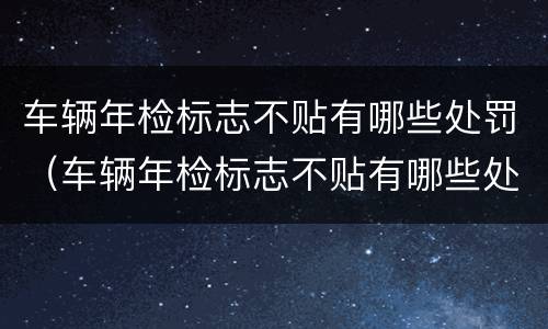 车辆年检标志不贴有哪些处罚（车辆年检标志不贴有哪些处罚规定）