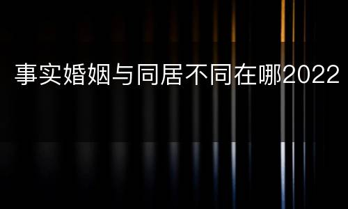 事实婚姻与同居不同在哪2022