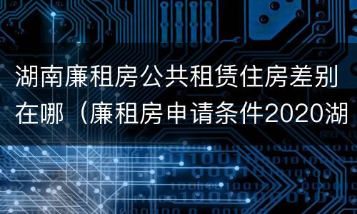 湖南廉租房公共租赁住房差别在哪（廉租房申请条件2020湖南）