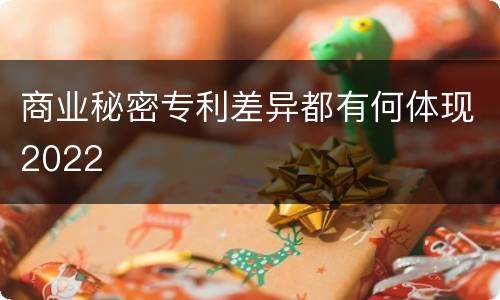 商业秘密专利差异都有何体现2022