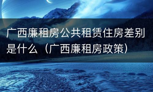 广西廉租房公共租赁住房差别是什么（广西廉租房政策）