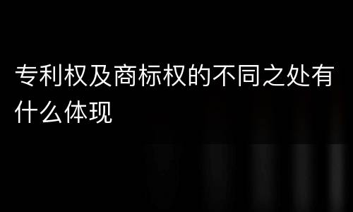 专利权及商标权的不同之处有什么体现