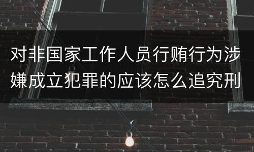 对非国家工作人员行贿行为涉嫌成立犯罪的应该怎么追究刑事责任