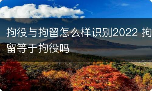 拘役与拘留怎么样识别2022 拘留等于拘役吗
