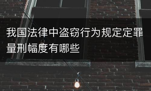 我国法律中盗窃行为规定定罪量刑幅度有哪些