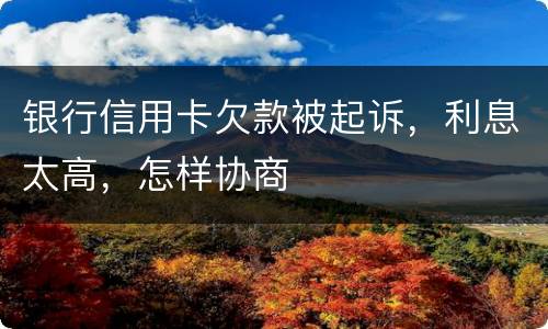 银行信用卡欠款被起诉，利息太高，怎样协商