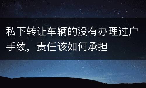 私下转让车辆的没有办理过户手续，责任该如何承担