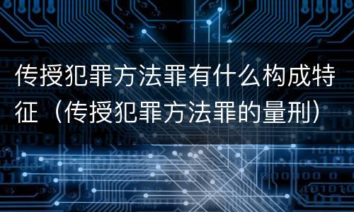 传授犯罪方法罪有什么构成特征（传授犯罪方法罪的量刑）