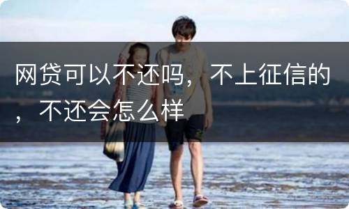 网贷可以不还吗，不上征信的，不还会怎么样