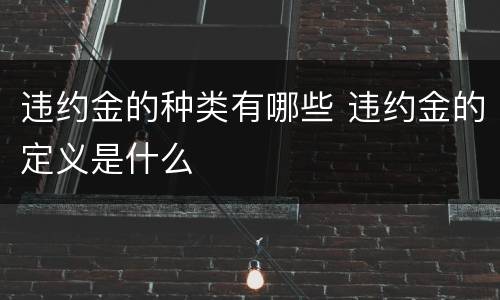 违约金的种类有哪些 违约金的定义是什么