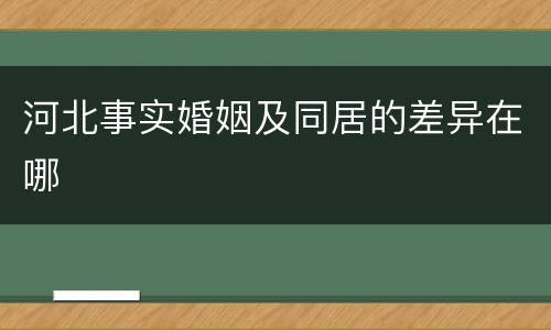 河北事实婚姻及同居的差异在哪