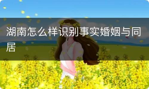 湖南怎么样识别事实婚姻与同居