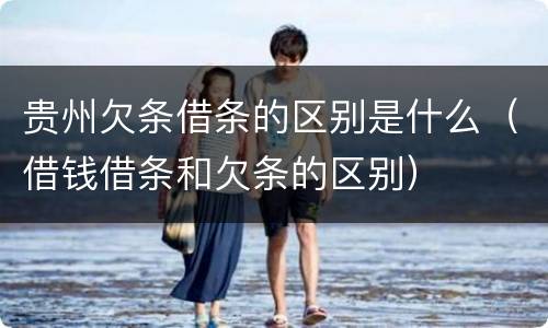 贵州欠条借条的区别是什么（借钱借条和欠条的区别）