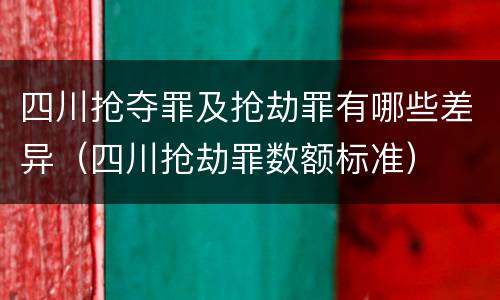 四川抢夺罪及抢劫罪有哪些差异（四川抢劫罪数额标准）