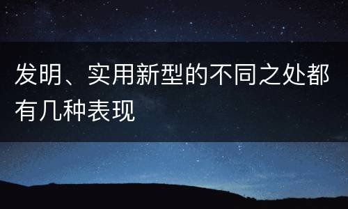 发明、实用新型的不同之处都有几种表现