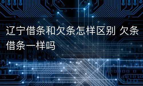 辽宁借条和欠条怎样区别 欠条借条一样吗