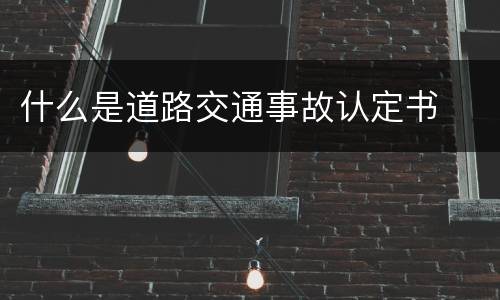 什么是道路交通事故认定书