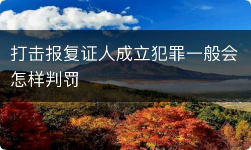 打击报复证人成立犯罪一般会怎样判罚