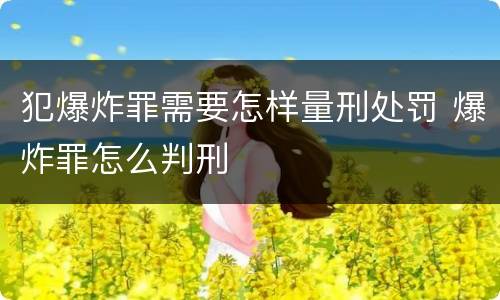 犯爆炸罪需要怎样量刑处罚 爆炸罪怎么判刑