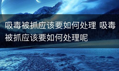 吸毒被抓应该要如何处理 吸毒被抓应该要如何处理呢