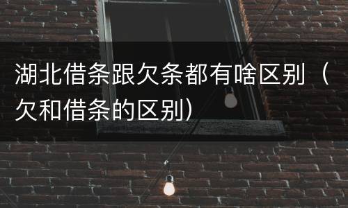 湖北借条跟欠条都有啥区别（欠和借条的区别）