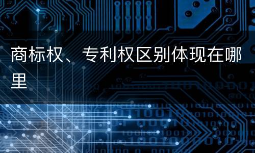 商标权、专利权区别体现在哪里