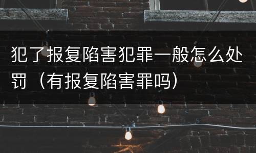 犯了报复陷害犯罪一般怎么处罚（有报复陷害罪吗）