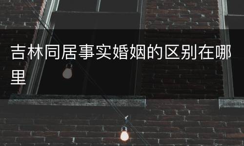 吉林同居事实婚姻的区别在哪里