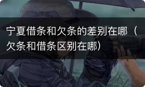 宁夏借条和欠条的差别在哪（欠条和借条区别在哪）