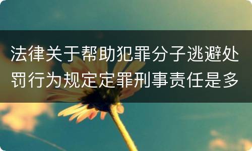 法律关于帮助犯罪分子逃避处罚行为规定定罪刑事责任是多少