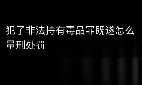 犯了非法持有毒品罪既遂怎么量刑处罚